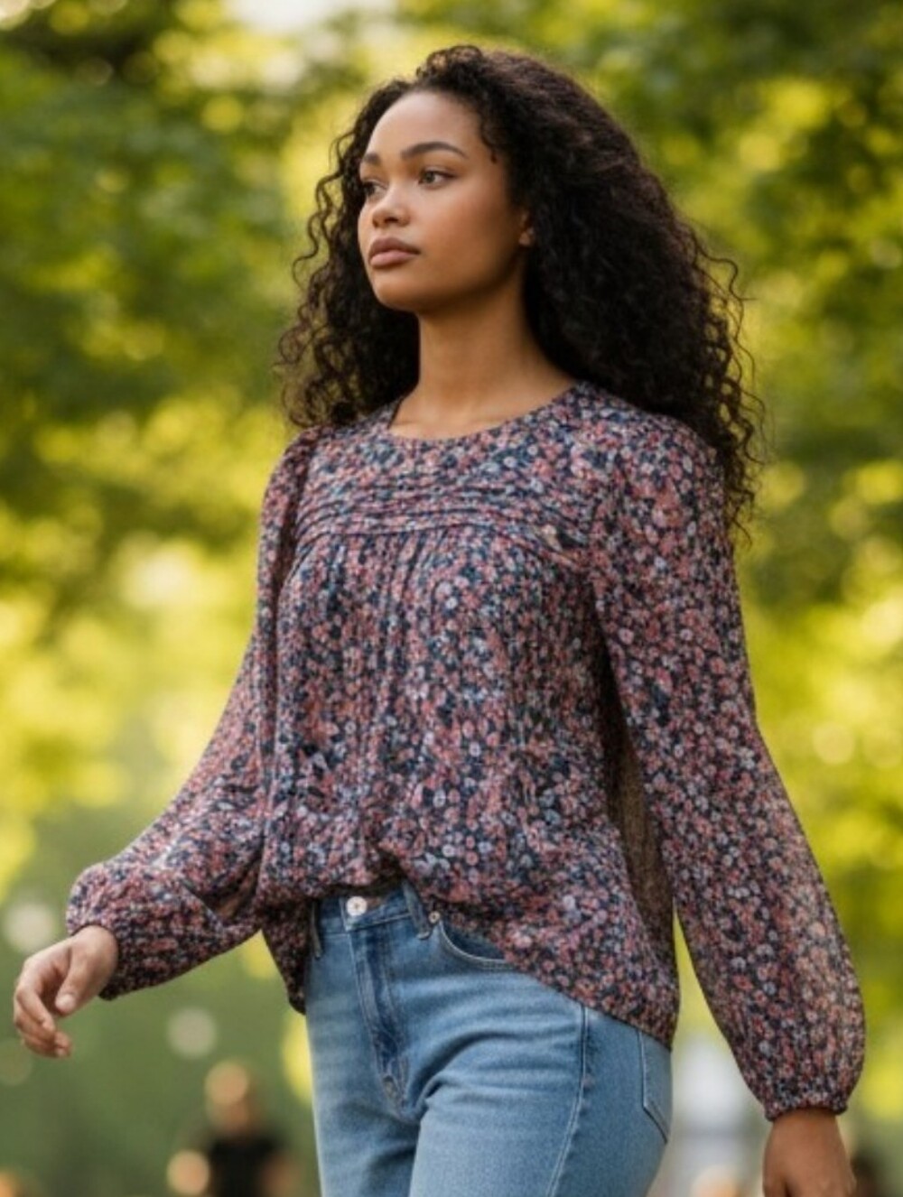 Ann Taylor Floral Long Sleeve Top